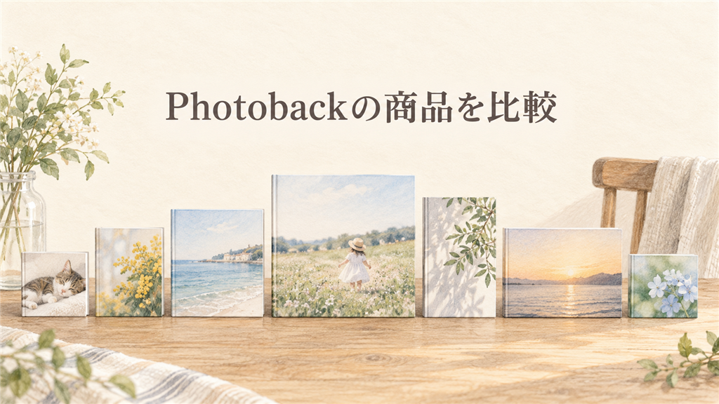 Photobackの商品を比較！サイズの違いと失敗しない選び方の結論を示す手書き図解
