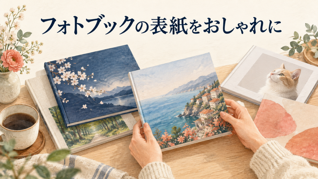 フォトブックの表紙をおしゃれに！写真・タイトル・デザインの3社比較の結論を示す手書き図解