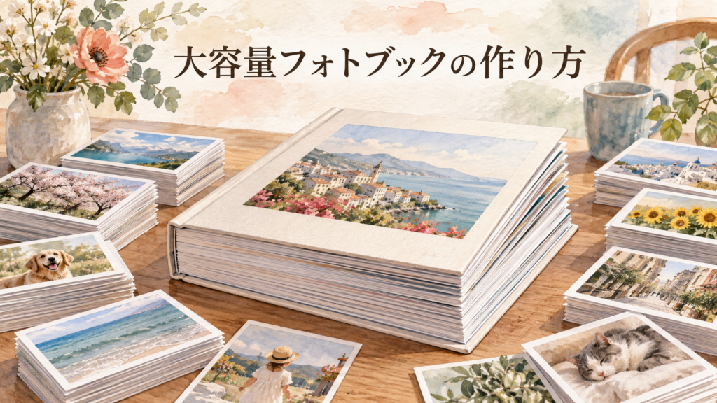 大容量フォトブックの作り方！Photobackで大量写真をまとめる方法の結論を示す手書き図解
