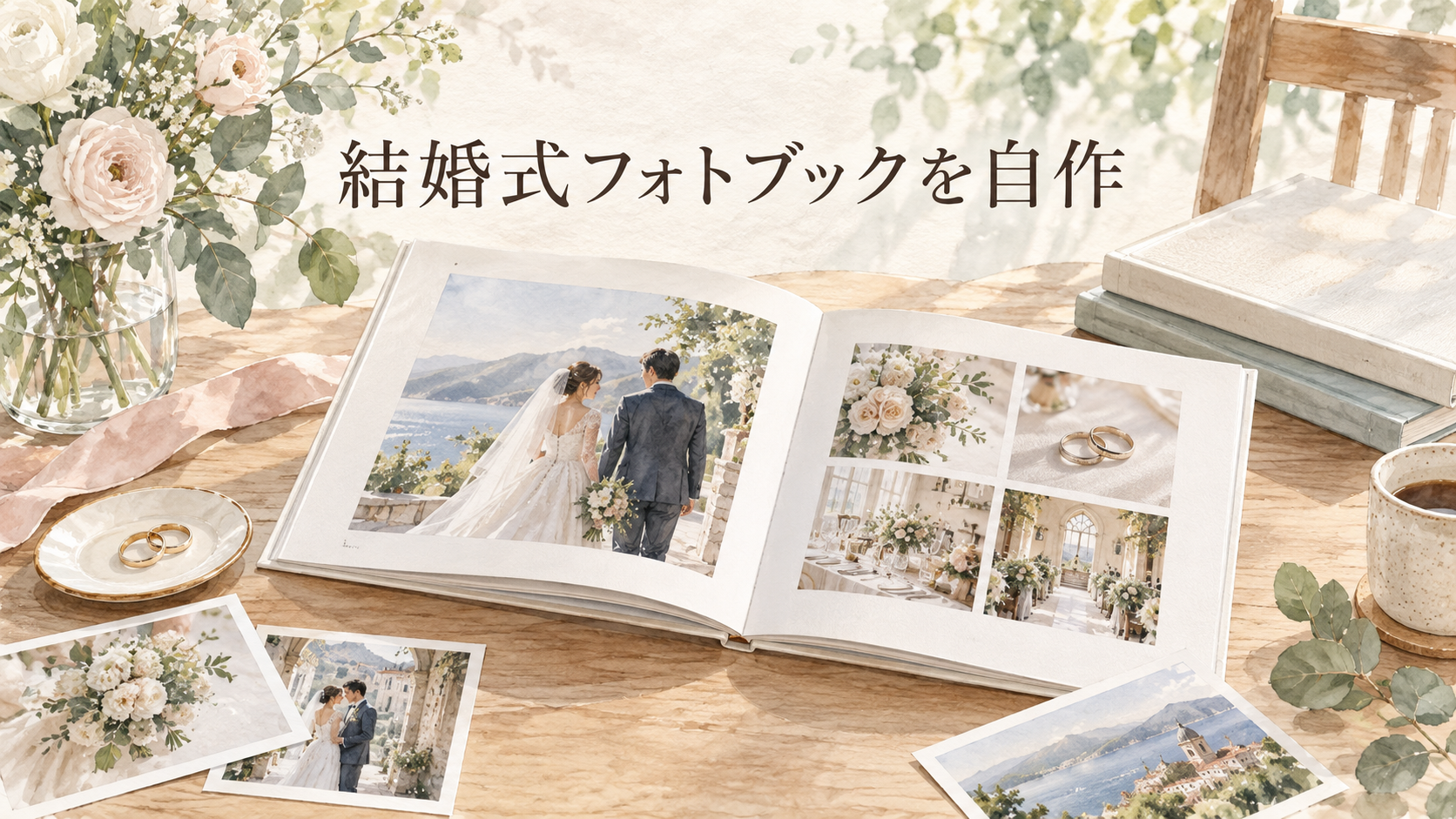 結婚式フォトブックを自作！3社比較とウェディングアルバムの作り方の結論を示す手書き図解