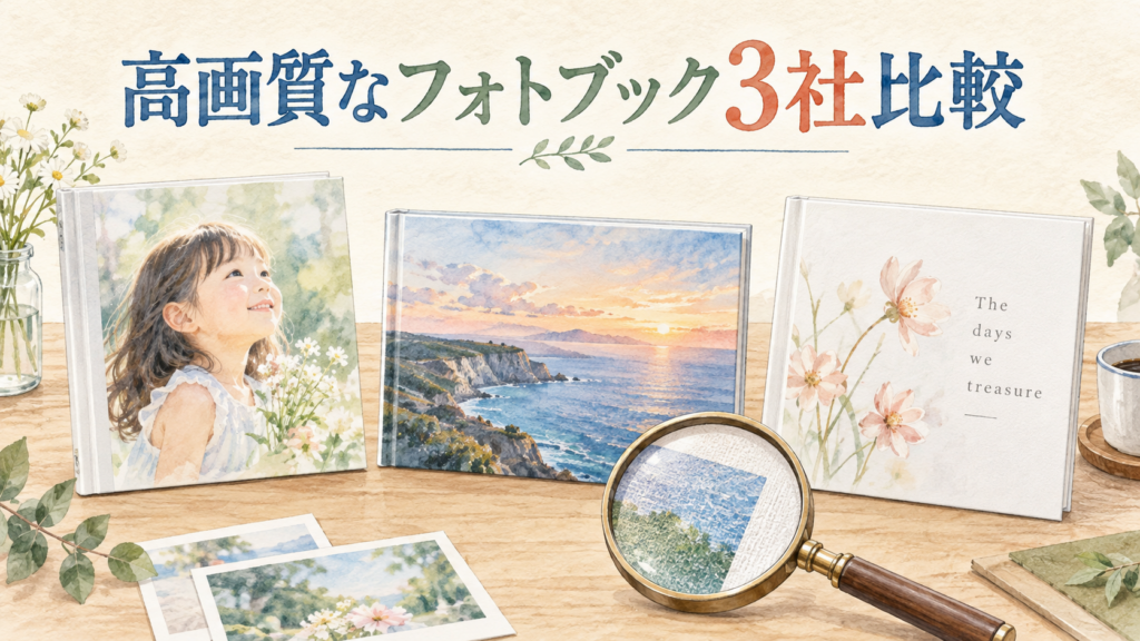 高画質なフォトブック3社比較！初心者向け印刷品質と写真再現の選び方の結論を示す手書き図解