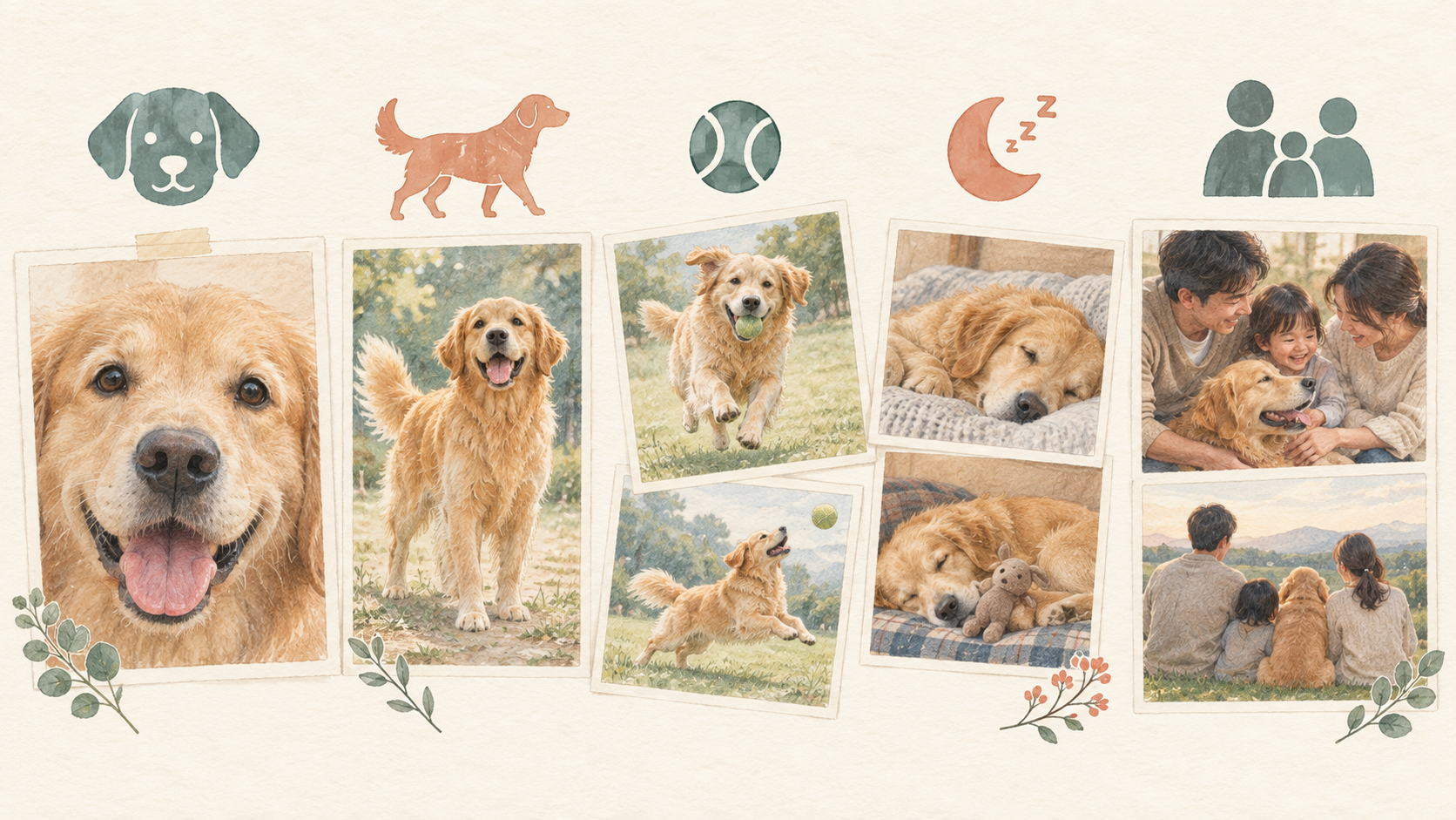 犬猫の写真を役割別に選ぶの結論を示す手書き図解