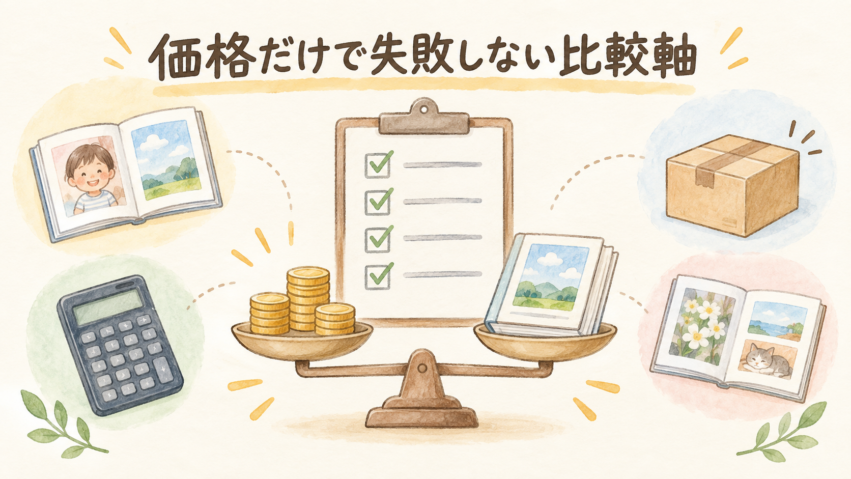 価格だけで失敗しない比較軸の結論を示す手書き図解